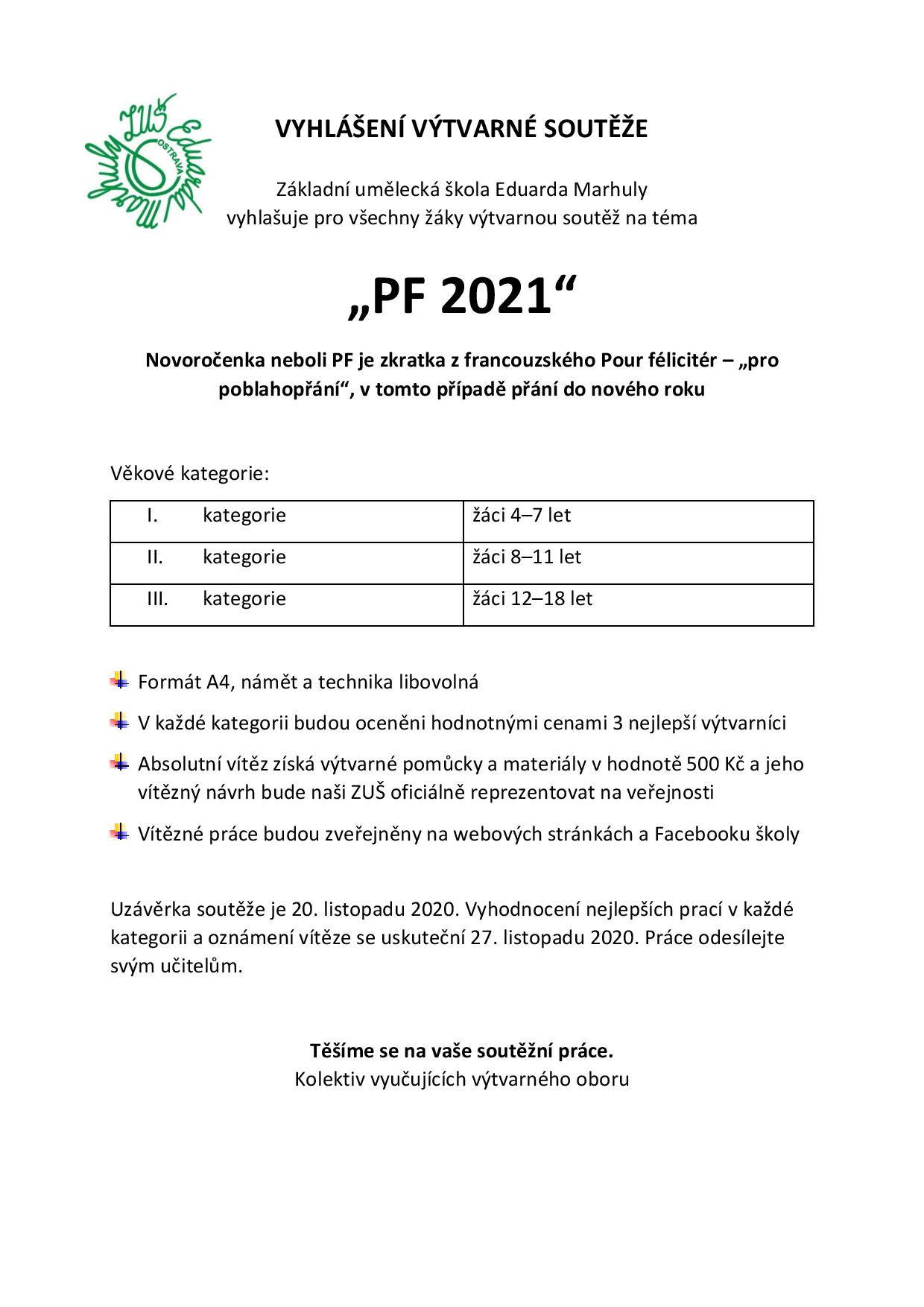 Vyhlašujeme soutěž pro naše žáky výtvarného, tanečního a hudebně-dramatického oboru